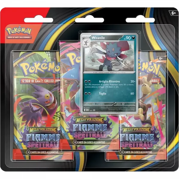 POKÈMON CARD GAME MEGAEVOLUZIONE FIAMME SPETTRALI 3 PACK (PROMO WEAVILE)
