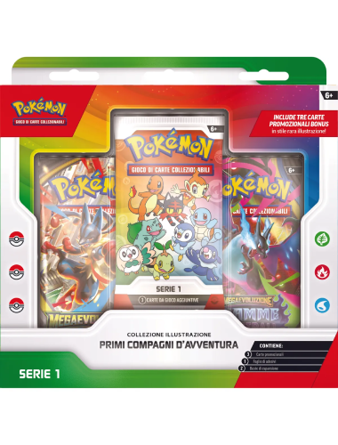 Pokémon collezione illustrazione primi compagni d’avventura SERIE 1